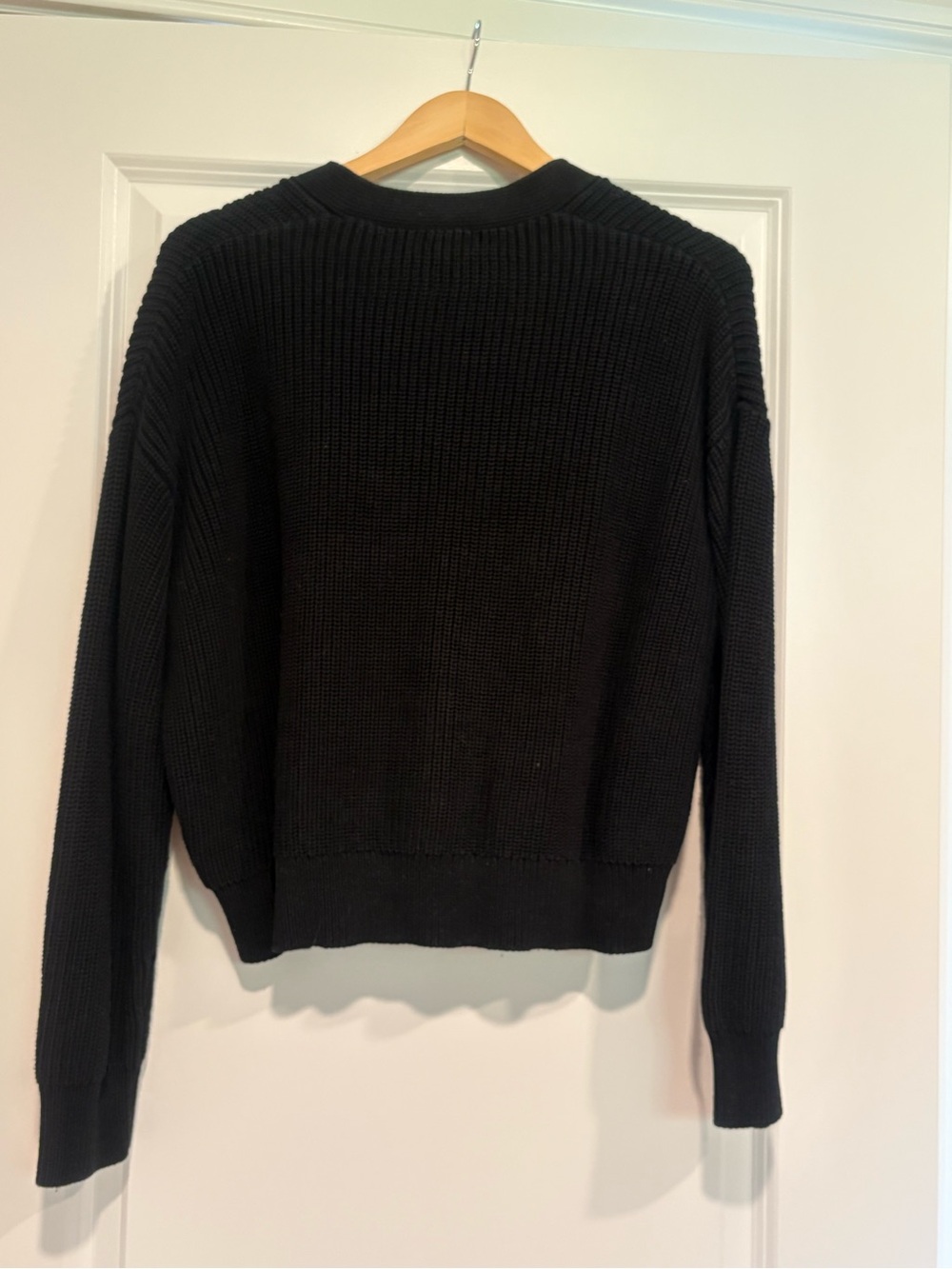 EUC | Quince 100% Cotton Fisherman Boxy Cropped Cardigan | Size Medium | Black - Picture 5 of 5